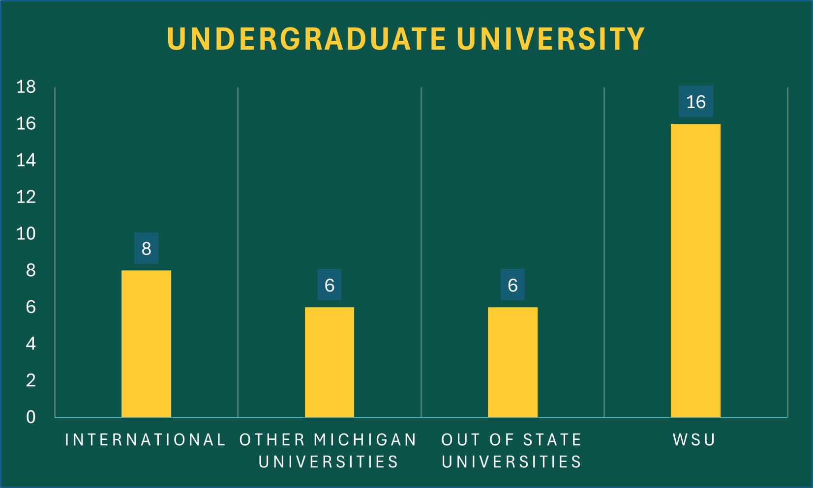 Bar graph displaying undergraduate majors